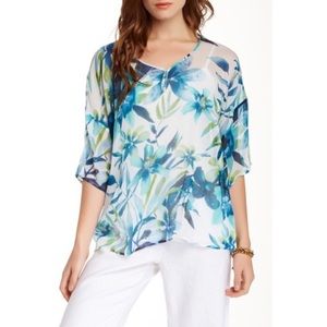 {Tommy Bahama} Iolani Floral Silk Blouse